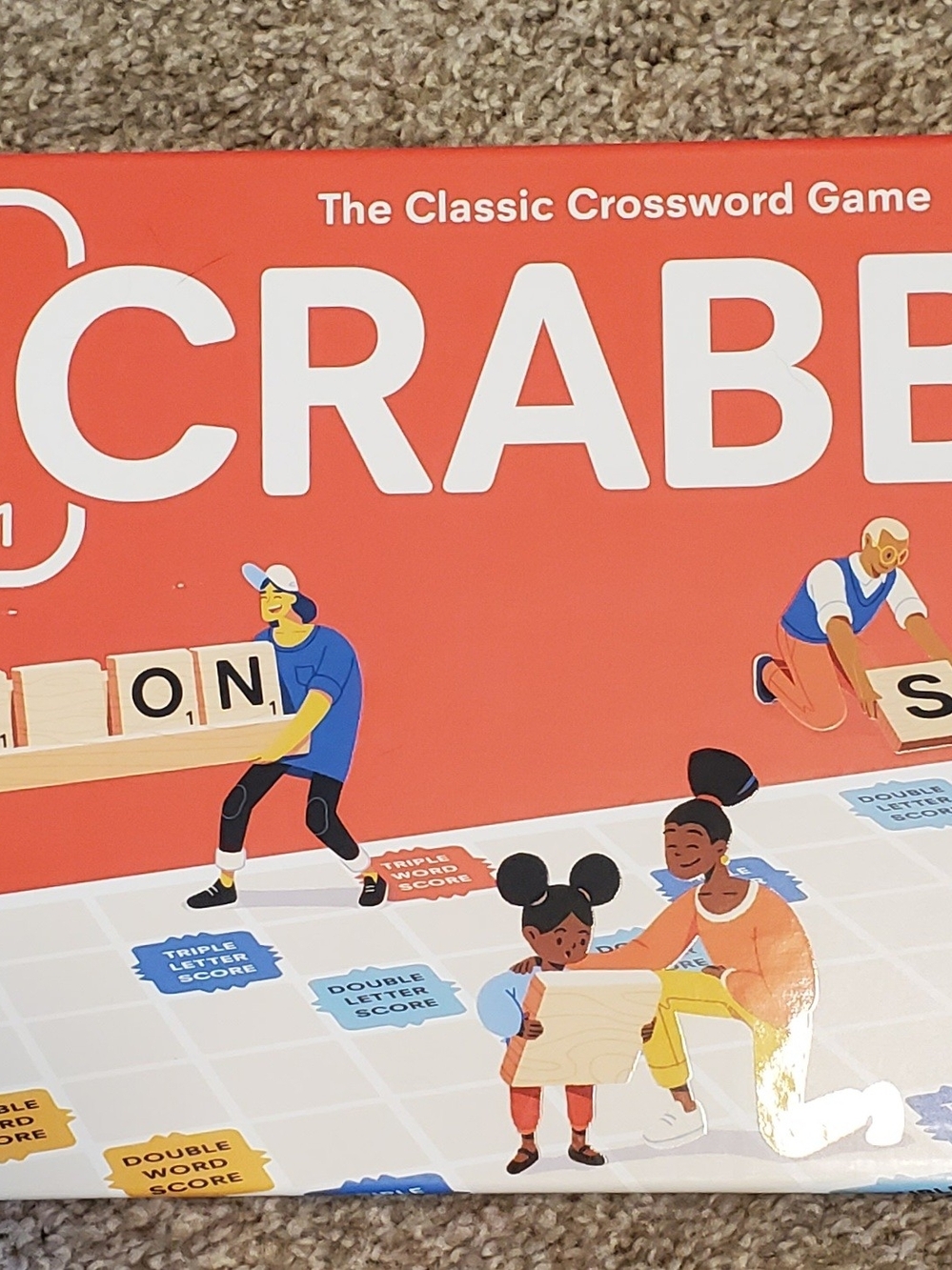 SCRABBLE Classic Crossword Game - Coral Red Edition